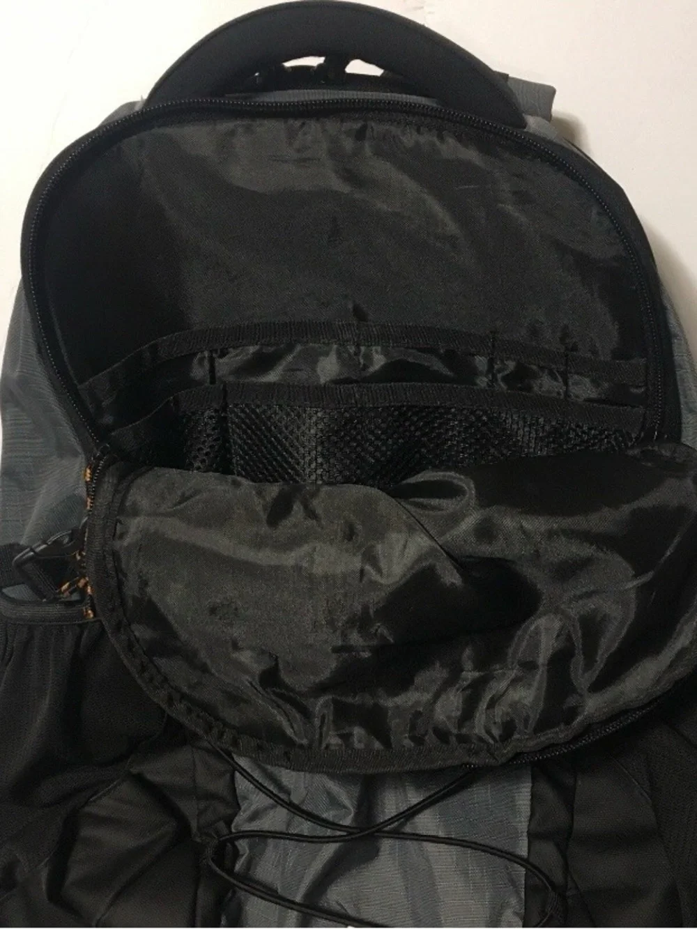 Highland Outdoor Hiking Camping Backpack Daypack Black Gray Bungee Cord Pockets
